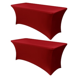 Foto 1 | Foto 1 | Mantel Obstal Stretch Spandex Rojo Para Mesa De 6 Pies, Paquete De 2 - Venta Internacional.