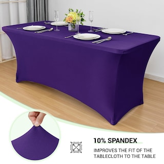 Foto 2 | Foto 2 | Mantel Obstal Spandex Rectangular De 6 Pies, Color Morado Oscuro, Paquete De 2 - Venta Internacional.