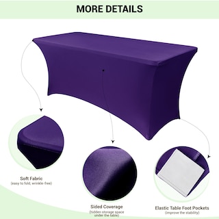 Foto 3 | Foto 3 | Mantel Obstal Spandex Rectangular De 6 Pies, Color Morado Oscuro, Paquete De 2 - Venta Internacional.