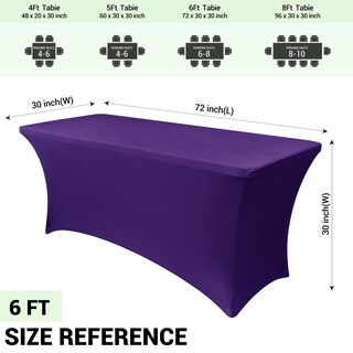 Foto 4 | Foto 4 | Mantel Obstal Spandex Rectangular De 6 Pies, Color Morado Oscuro, Paquete De 2 - Venta Internacional.