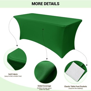 Foto 3 | Foto 3 | Mantel Obstal Stretch Spandex De 6 Pies, Color Verde Esmeralda, 2 Unidades - Venta Internacional.
