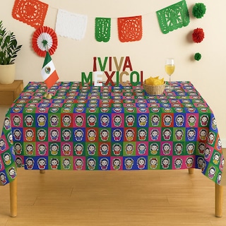 Foto 3 | Foto 3 | Mantel Mexicano Colorido Con Muñequitas Lele 145x180 Cm | Kyuden Home