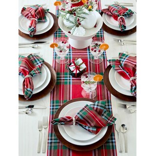 Foto 4 | Foto 4 | Tapete De Mesa Solino Home Linen Madrás Holiday Plaid, Rojo, 3,6 M - Venta Internacional.