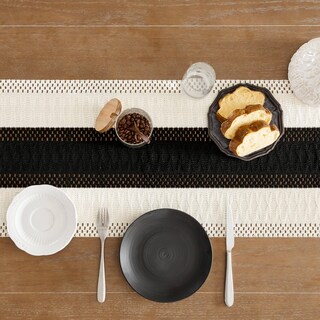 Foto 5 | Foto 5 | Camino De Mesa Zeemart, Estilo Macramé, Bicolor, 36 X 229 Cm, Negro/iv - Venta Internacional.