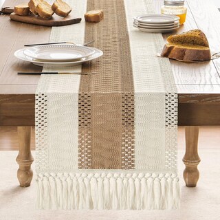 Foto 2 | Foto 2 | Camino De Mesa Zeemart, Estilo Macramé, Bicolor, 36 X 91 Cm, Marrón/verde - Venta Internacional.