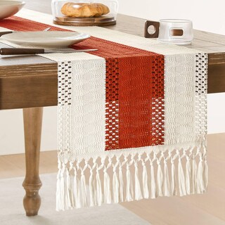 Foto 1 | Foto 1 | Camino De Mesa Zeemart, Estilo Macramé, Bicolor, 35 X 275 Cm, Naranja/i - Venta Internacional.