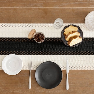 Foto 5 | Foto 5 | Camino De Mesa Zeemart, Estilo Macramé, Bicolor, 35 X 275 Cm, Negro/iv - Venta Internacional.