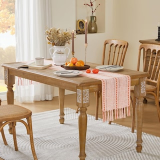 Foto 2 | Foto 2 | Camino De Mesa Wracra Fall Linen Farmhouse, 150 Cm De Largo, Color Naranja - Venta Internacional.