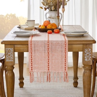 Foto 3 | Foto 3 | Camino De Mesa Wracra Fall Linen Farmhouse, 150 Cm De Largo, Color Naranja - Venta Internacional.