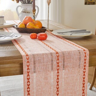 Foto 5 | Foto 5 | Camino De Mesa Wracra Fall Linen Farmhouse, 150 Cm De Largo, Color Naranja - Venta Internacional.