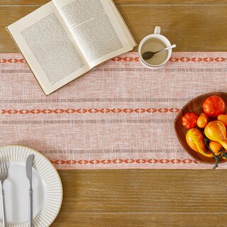 Foto 7 | Foto 7 | Camino De Mesa Wracra Fall Linen Farmhouse, 150 Cm De Largo, Color Naranja - Venta Internacional.