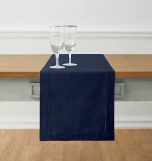 Foto 1 | Foto 1 | Tapete De Mesa Solino Home Con Dobladillo De Lino Y Algodón Azul Marino, 36 Cm - Venta Internacional.