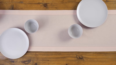 Foto 4 | Foto 4 | Tapete De Mesa Solino Home Con Dobladillo De Lino Y Algodón Rosa, 150 Cm - Venta Internacional.