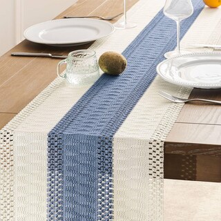 Foto 5 | Foto 5 | Tapete De Mesa Zeemart, Estilo Macramé, Bicolor, 35 X 229 Cm, Azul/verde - Venta Internacional.