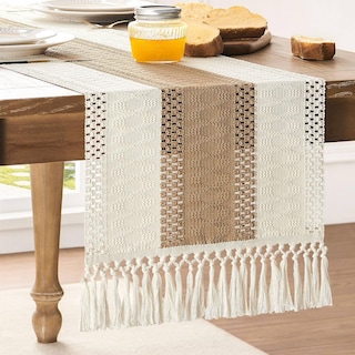 Foto 1 | Foto 1 | Tapete De Mesa Zeemart, Estilo Macramé, Bicolor, 36 X 183 Cm, Color Marrón/iv - Venta Internacional.
