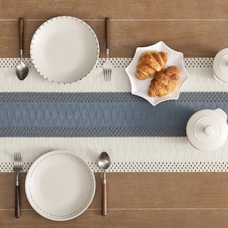 Foto 5 | Foto 5 | Tapete De Mesa Zeemart, Estilo Macramé, Bicolor, 36 X 90 Cm, Azul Marino Y Marfil - Venta Internacional.