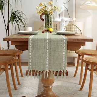 Foto 5 | Foto 5 | Camino De Mesa Wracra Rustic Con Dobladillo De Lino, 230 Cm, Con Borlas - Venta Internacional.