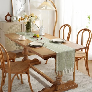 Foto 7 | Foto 7 | Camino De Mesa Wracra Rustic Con Dobladillo De Lino, 230 Cm, Con Borlas - Venta Internacional.