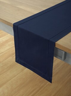 Foto 2 | Foto 2 | Table Runner Solino Home Con Dobladillo De Lino Y Algodón Azul Marino De 3,6 M - Venta Internacional.