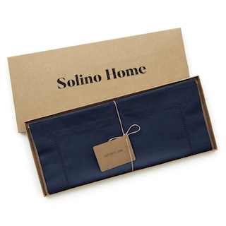 Foto 4 | Foto 4 | Table Runner Solino Home Con Dobladillo De Lino Y Algodón Azul Marino De 3,6 M - Venta Internacional.