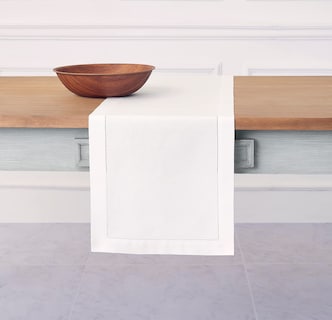 Foto 1 | Foto 1 | Tapete De Mesa Solino Home Con Dobladillo De Lino Y Algodón Blanco, 150 Cm - Venta Internacional.
