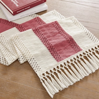 Foto 7 | Foto 7 | Camino De Mesa Zeemart, Estilo Macramé, Bicolor, 36 X 183 Cm, Dusty Ro - Venta Internacional.