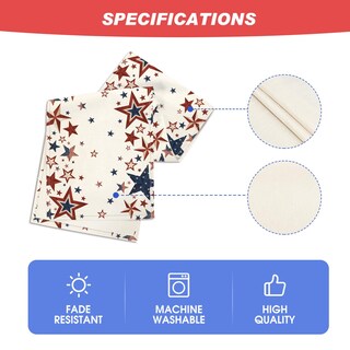 Foto 5 | Foto 5 | Table Runner Artoid Mode Old Style Stars Bandera Estadounidense 4 De Julio - Venta Internacional.