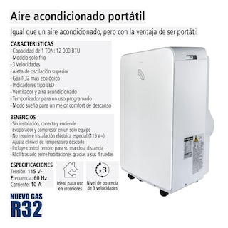 Foto 4 | Foto 4 | Aire Acondicionado Portátil Iusa 1 Ton 12000 Btu R32 Color Blanco
