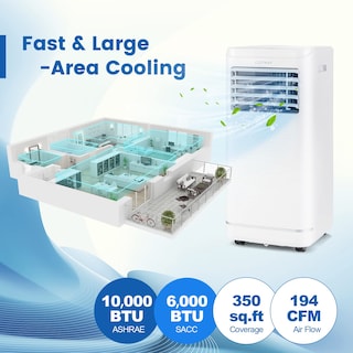 Foto 2 | Foto 2 | Aire Acondicionado Portátil Costway 10000 Btu Para 350 M² Con Deshumidificador - Venta Internacional.