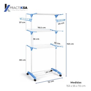 Foto 4 | Foto 4 | Tendedero Metálico Plegable para Ropa Retráctil y Portátil Color Blanco