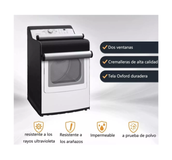 Foto 2 | Foto 2 | Funda de Protección Solar Impermeable Negra Universal para Lavadora