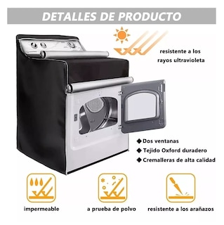 Foto 4 | Foto 4 | Funda de Protección Solar Negra Impermeable Universal para Lavadora