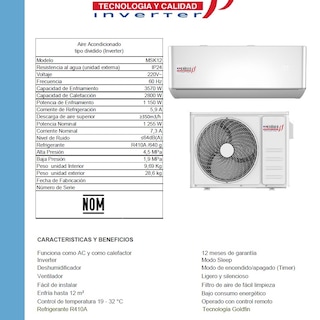 Foto 7 | Foto 7 | Aire Acondicionado Kruger Mini Split Inverter Msk12