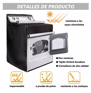 Foto 2 | Foto 2 | Funda De Protección Solar Impermeable Universal Para Lavadora Belug Negro