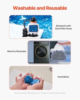 Foto 4 | Foto 4 | Bolas De Filtro De Piscina Vevor Para Filtro De Arena, 1,4 Kg, Reutilizables, Color Azul - Venta Internacional.