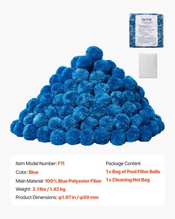 Foto 7 | Foto 7 | Bolas De Filtro De Piscina Vevor Para Filtro De Arena, 1,4 Kg, Reutilizables, Color Azul - Venta Internacional.