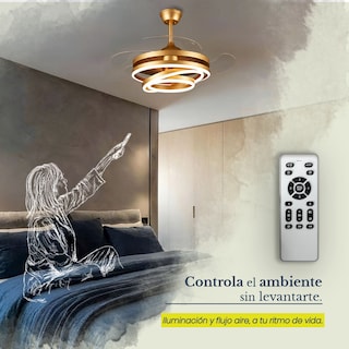 Foto 5 | Foto 5 | Ventilador de Techo LED Fantasy Dorado 72W con Aros Direccionables y Aspas Plegables marca Mil Luces