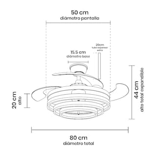 Foto 8 | Foto 8 | Ventilador de Techo LED Fantasy Dorado 72W con Aros Direccionables y Aspas Plegables marca Mil Luces