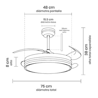 Foto 8 | Foto 8 | Ventilador de Techo LED Tornado Dorado 72W Aspas Retráctiles y Control Remoto marca Mil Luces
