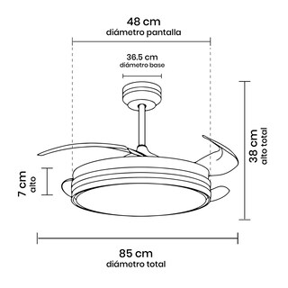 Foto 8 | Foto 8 | Ventilador de Techo LED Tromba Blanco 72W con Aspas Retráctiles y Control Remoto marca Mil Luces