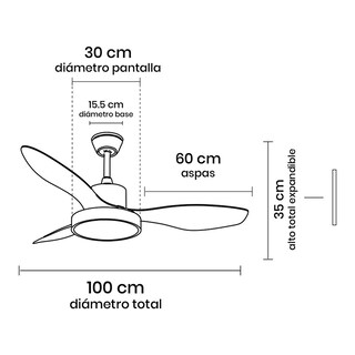 Foto 8 | Foto 8 | Ventilador de Techo LED Céfiro Negro Mate 100cm con 6 Velocidades y Modo Brisa marca Mil Luces