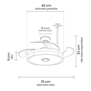 Foto 8 | Foto 8 | Ventilador de Techo LED Remolino Blanco con Bocina Bluetooth y Aspas Ocultas marca Mil Luces
