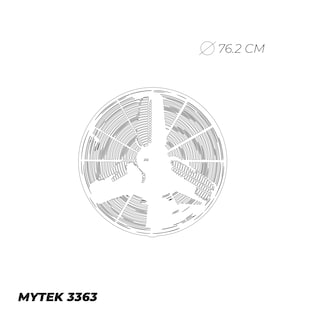 Foto 7 | Foto 7 | Ventilador de Pared Mytek 3363 Negro con 3 Aspas de Metal 30'' de Diámetro 127 V