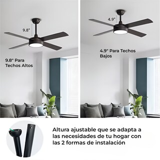 Foto 4 | Foto 4 | Ventilador de Techo Alphaled Negro 52'' 4 Aspas