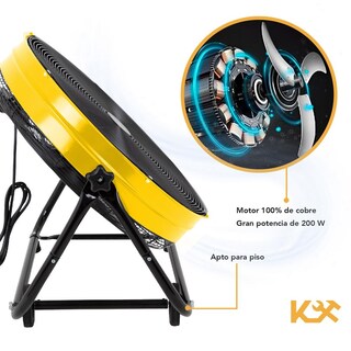 Foto 4 | Foto 4 | Ventilador De Piso Industrial 24 Pulgadas Aluminio Amarillo