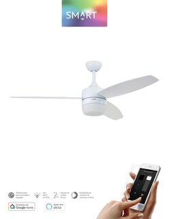 Foto 6 | Foto 6 | Coolfan Ventilador De Techo Smart De 52 Pulgadas Con Luz Led Y 3 Aspas Reversibles Con Control De Cadena