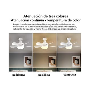 Foto 2 | Foto 2 | Lampara Ventilador De Techo Con Luz Abanicos De Techo Blanco