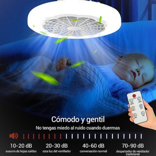 Foto 3 | Foto 3 | Lámpara Led Con Ventilador Ajustable De Tres Colores Con Control Remoto 30w