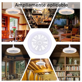 Foto 2 | Foto 2 | Kit 2 Piezas Lámpara Ventilador Techo Led 3 Velocidades Silencioso 30w