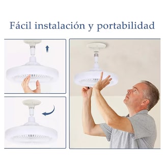Foto 3 | Foto 3 | Kit 2 Piezas Lámpara Ventilador Techo Led 3 Velocidades Silencioso 30w